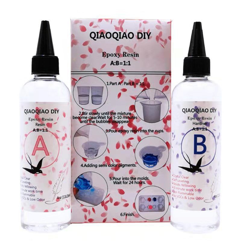 8 Ounce Quick Curing AB Resin 1:1 Kit Clear Hard Epoxy Resin Jewelry Making Tool