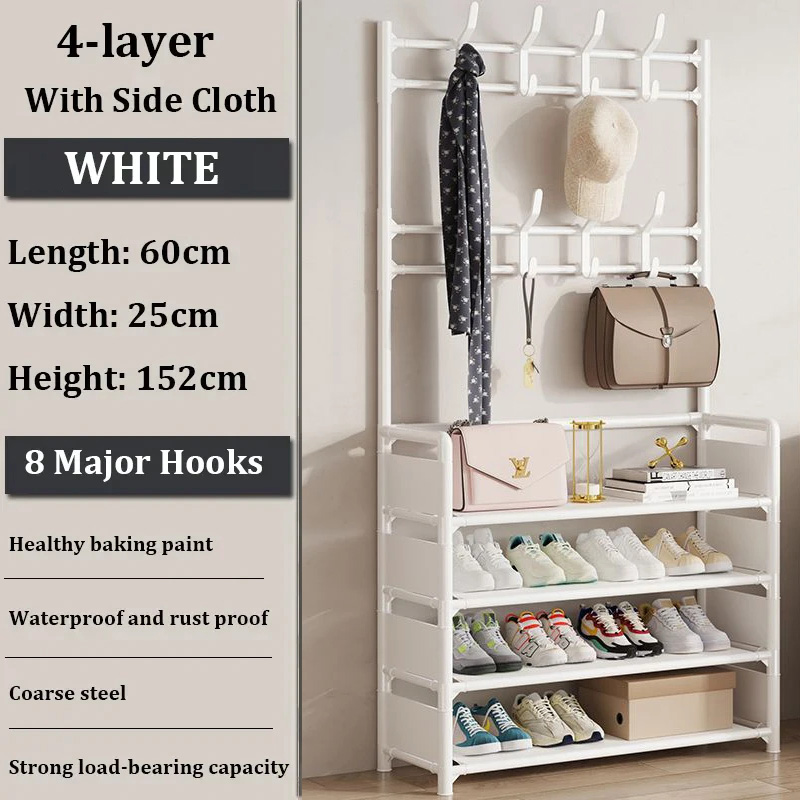 Zapatero de varios niveles, organizador de suelo, gabinete de almacenamiento para zapatillas, sombreros, abrigos, dormitorio, hogar, multifuncional, ahorro de espacio: Amarillo claro