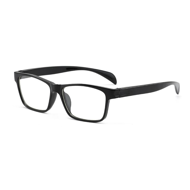 de plástico gafas marco cuadrado de hombre y mujer Anti-Luz Azul lentes templo Flexible piernas óptico Eyewears: Negro