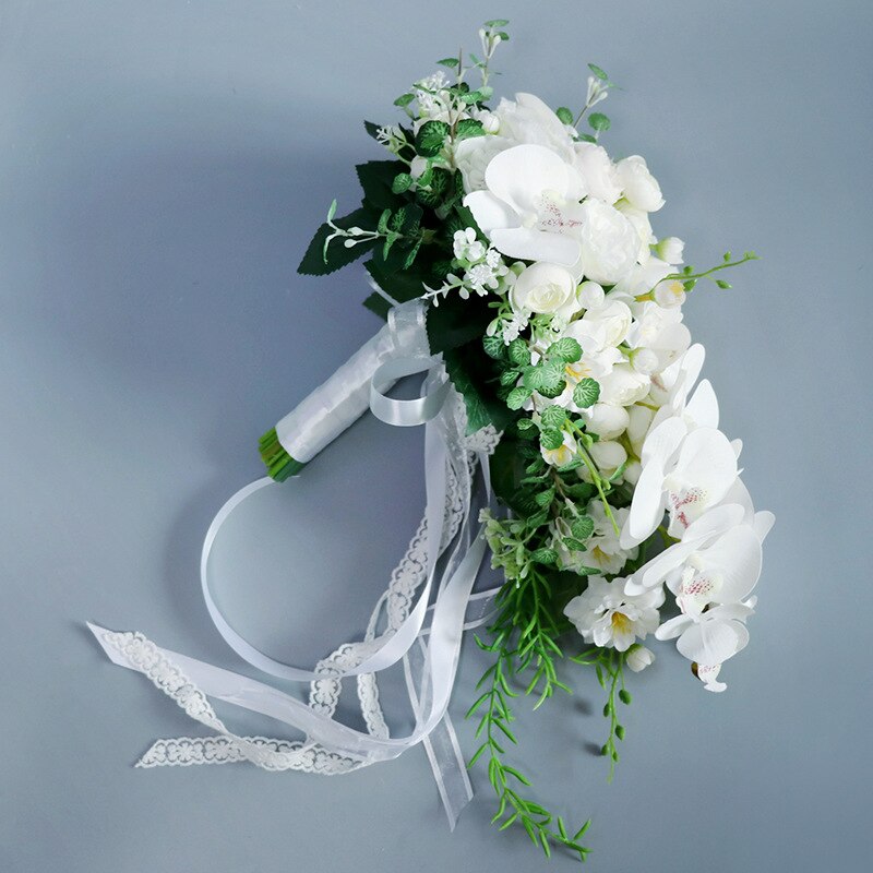 Bouquet de mariage blanc fleurs cascade mariage Bouquets de mariée soie Penoy Bouquets de mariage pour la décoration de demoiselles d'honneur PH055