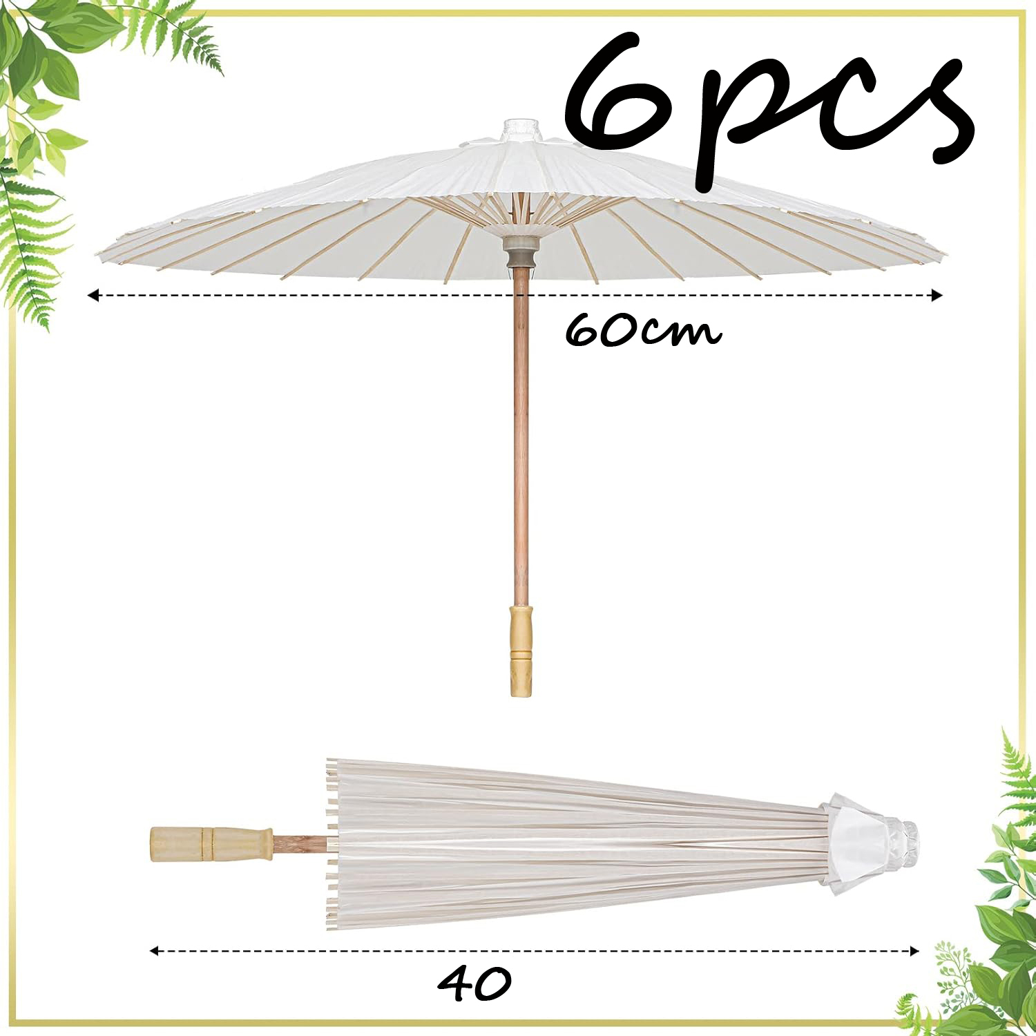 Sombrilla de papel para recuerdo de de boda, paraguas de bambú, 6 uds., paraguas de papel chino blanco, centro de mesa de despedida de soltera, accesorio para fotografía de 60/80cm: Azul