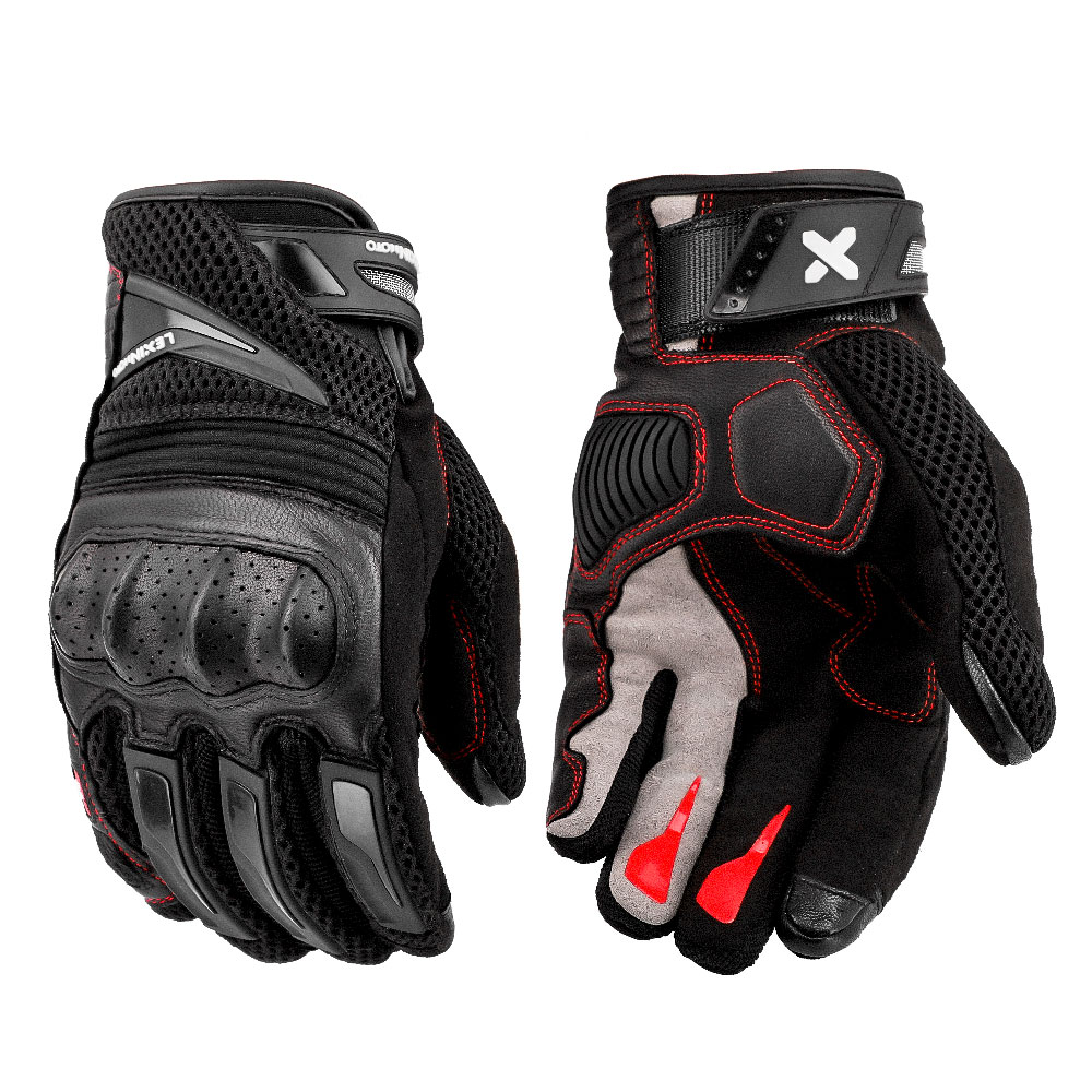 Lexin Summer Gloves Men for Motorcycle Breathable &amp;Hard Knuckle Hand Protection Touchscreen Riding Gloves Moto Cycling: 045 / L