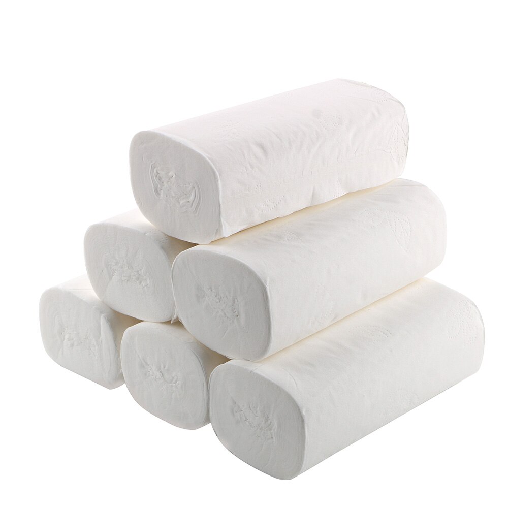 12 Rolls/Lot 4 Layers Home Bath Kitchen Tissue Roll Coreless Toilet Paper Toilet Paper Comfortable Wood Pulp Toilet Roll Paper