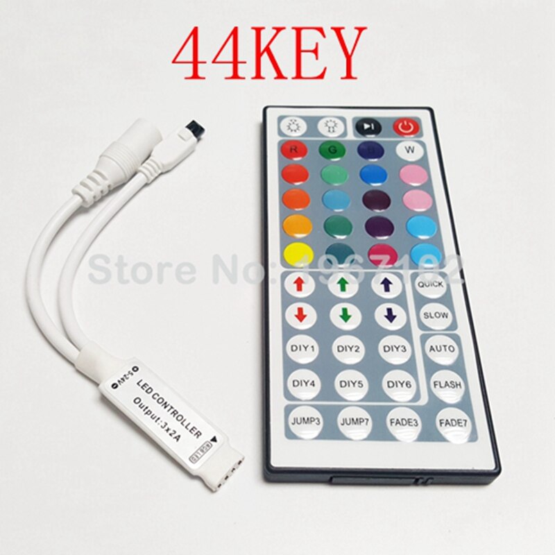 Led Strip Controller 24 Key 44key Led Lights Controller IR Remote Led RGB Controller Dimmer DC12V 6A For RGB 3528 5050 LED Strip