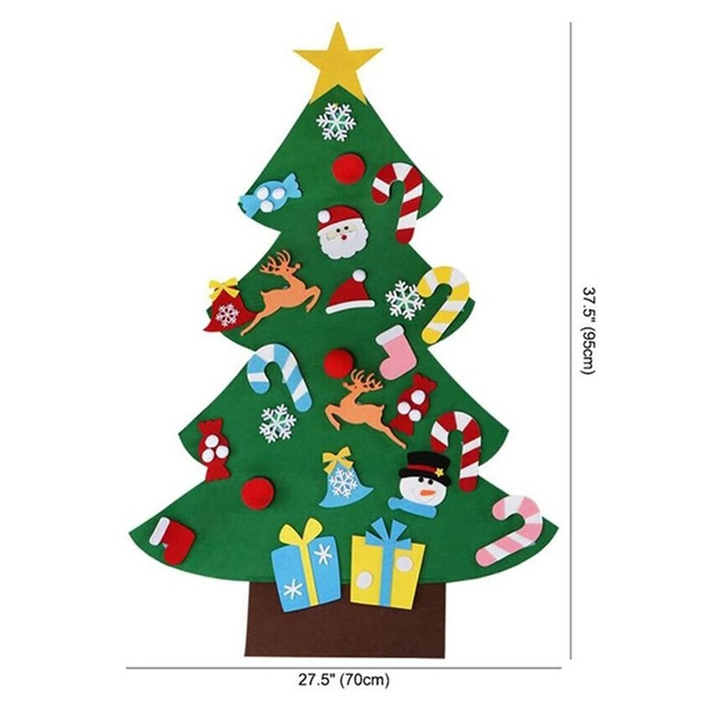 Décoration de noël enfants fait main sapin de noël à monter soi-même feutre tissu matériel petits ornements colorés
