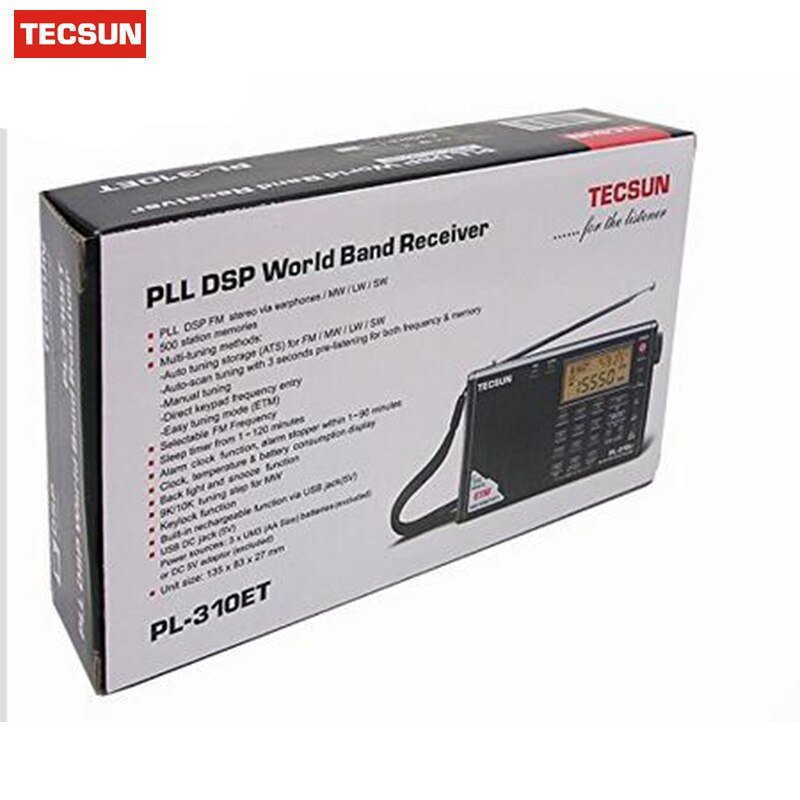 TECSUN PL-310ET FM AM MW SW LW DSP Ontvanger WERELDONTVANGER Kortegolf RADIO Digitale Demodulatie Stereo Radio Receiver