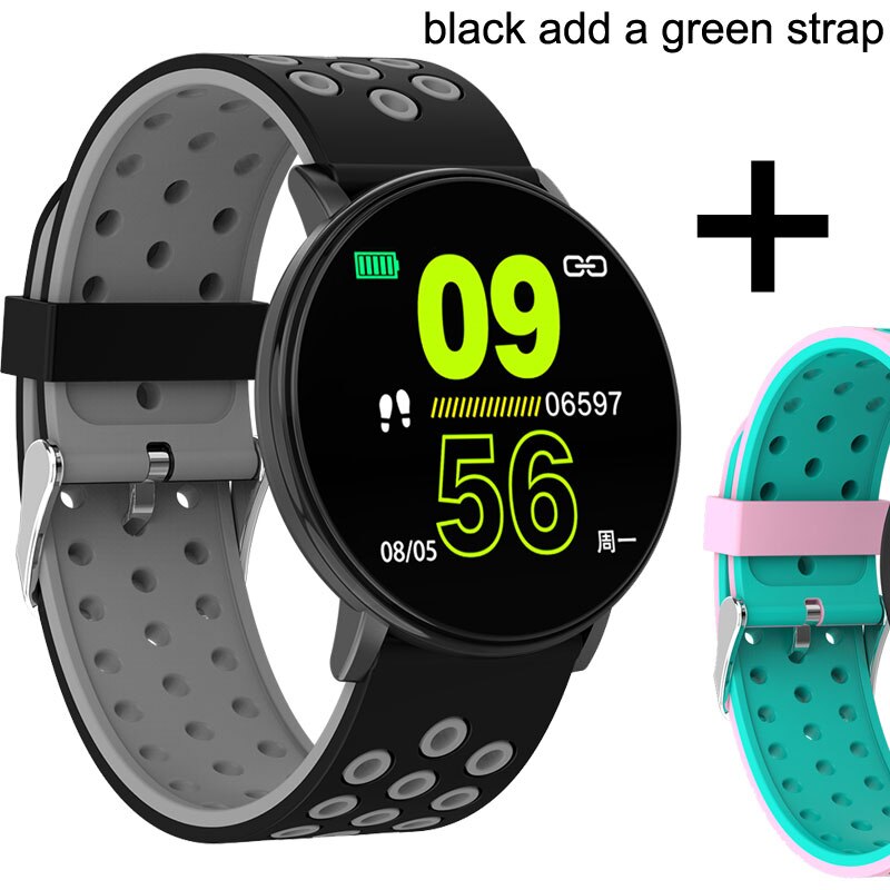 Fitness Tracker Watch Blood Pressure Smart Bracelet Pedometer Waterproof Fitness Bracelet Activity Tracker Smart Band Men Women: W8C a pink strap