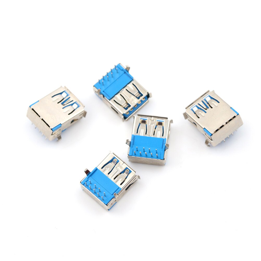 Praktische 5 Stuks USB 3.0 Type A Vrouwelijke Haakse 9Pin DIP Socket PCB Solder Connector