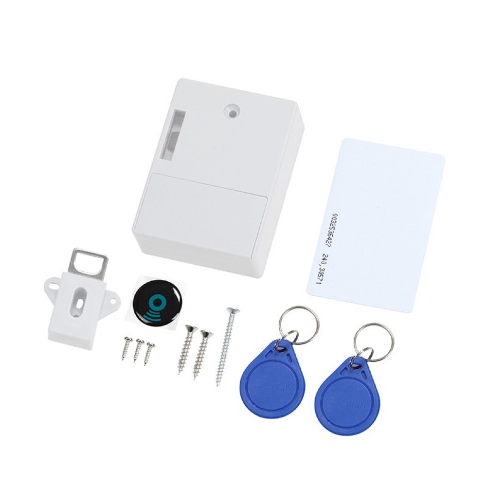 Electronic Sensor Lock Electronic Digital Invisible Keyless Sensor Lock for Wardrobe Cabinet Drawer: White