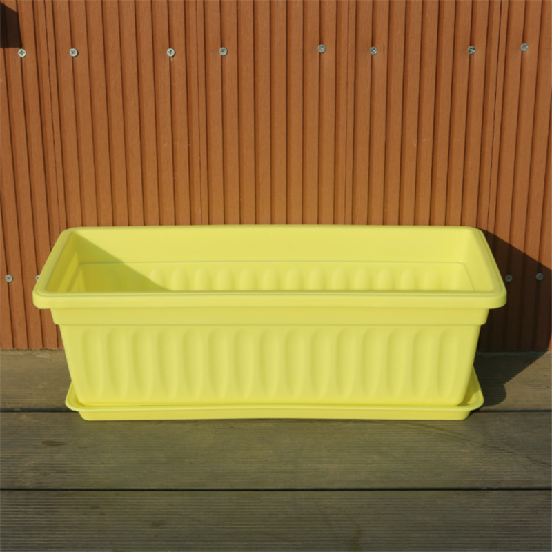 50x21x14cm plastikowe balkon warzywa koryta sadzarki gospodarstwa domowego sadzenia pudełka prostokątne doniczki z tacą doniczka: żółty