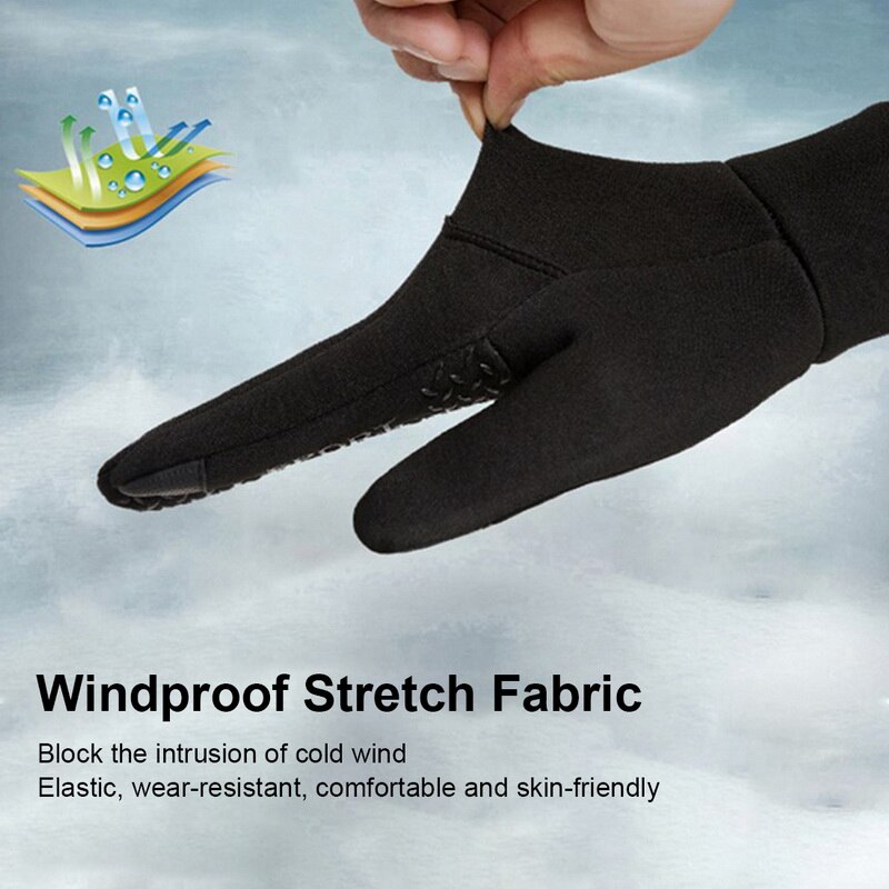 Winter Men Gloves Anti Slip Windproof Windstopers Snowboard Gloves Touch Screen Warm Breathable Male Motorcycle Riding Gloves