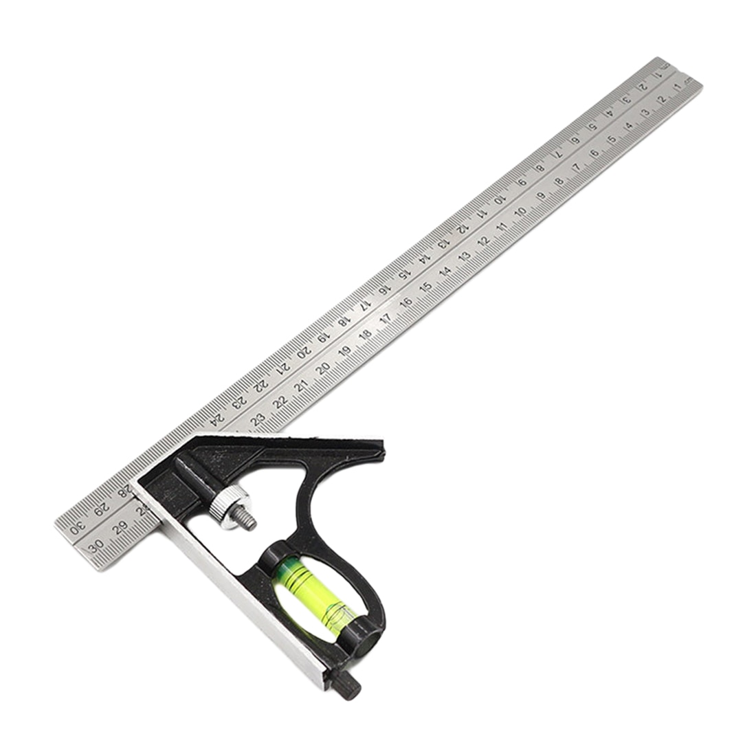 12 Inch Adjustable Combination Square Angle Ruler 45 / 90 Degree With Bubble Level Multifunctional Gauge Measuring Tools 300mm