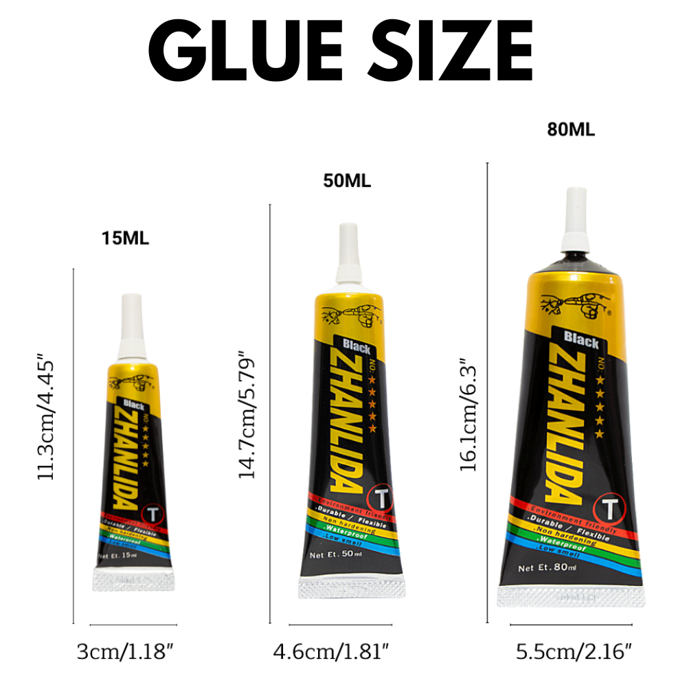 15Ml/50Ml/80Ml Zhanlida T Harde Zwarte Contact Lijm Universele Diy Mobiel Reparatie Lekken Licht lijm Met Precisie Applicator Tip