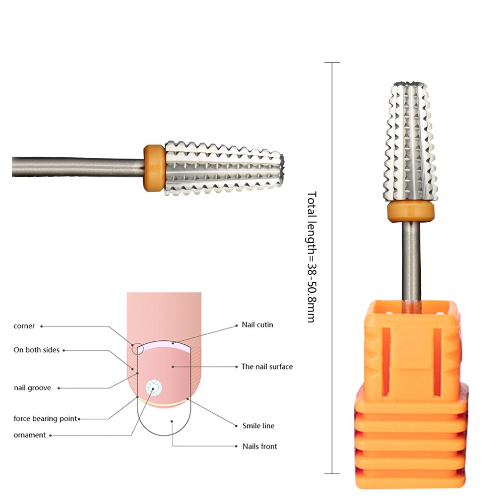 1Pc Multifunctionele 100% Carbide Nail Drill 5in1 Editie Slim &amp; Cross Professionele Nail Boor Voor Elektrische nail Boor Machine: 5in1 2XC