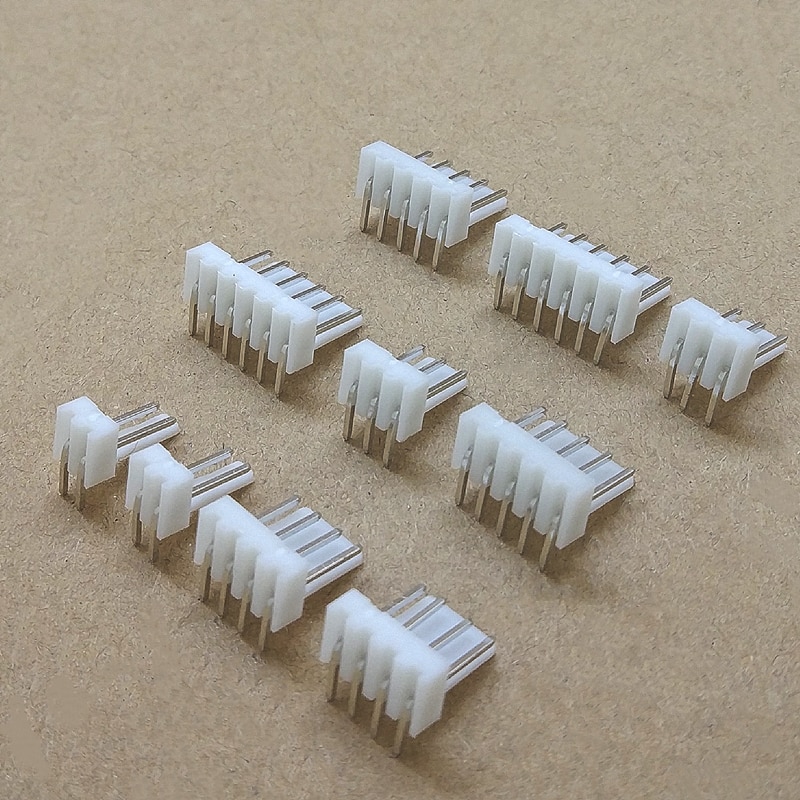 50 pçs/lote KF2510 Conector Macho Right Angle Pin Header 2AW 3AW 4AW 5AW 6AW 2510 2.54 MILÍMETROS