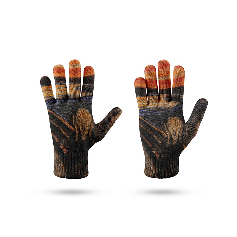3d print heren en dames winter ski handschoenen outdoor rijden touchscreen wanten dames dikke warme stretch gebreide handschoenen: Stijl 9