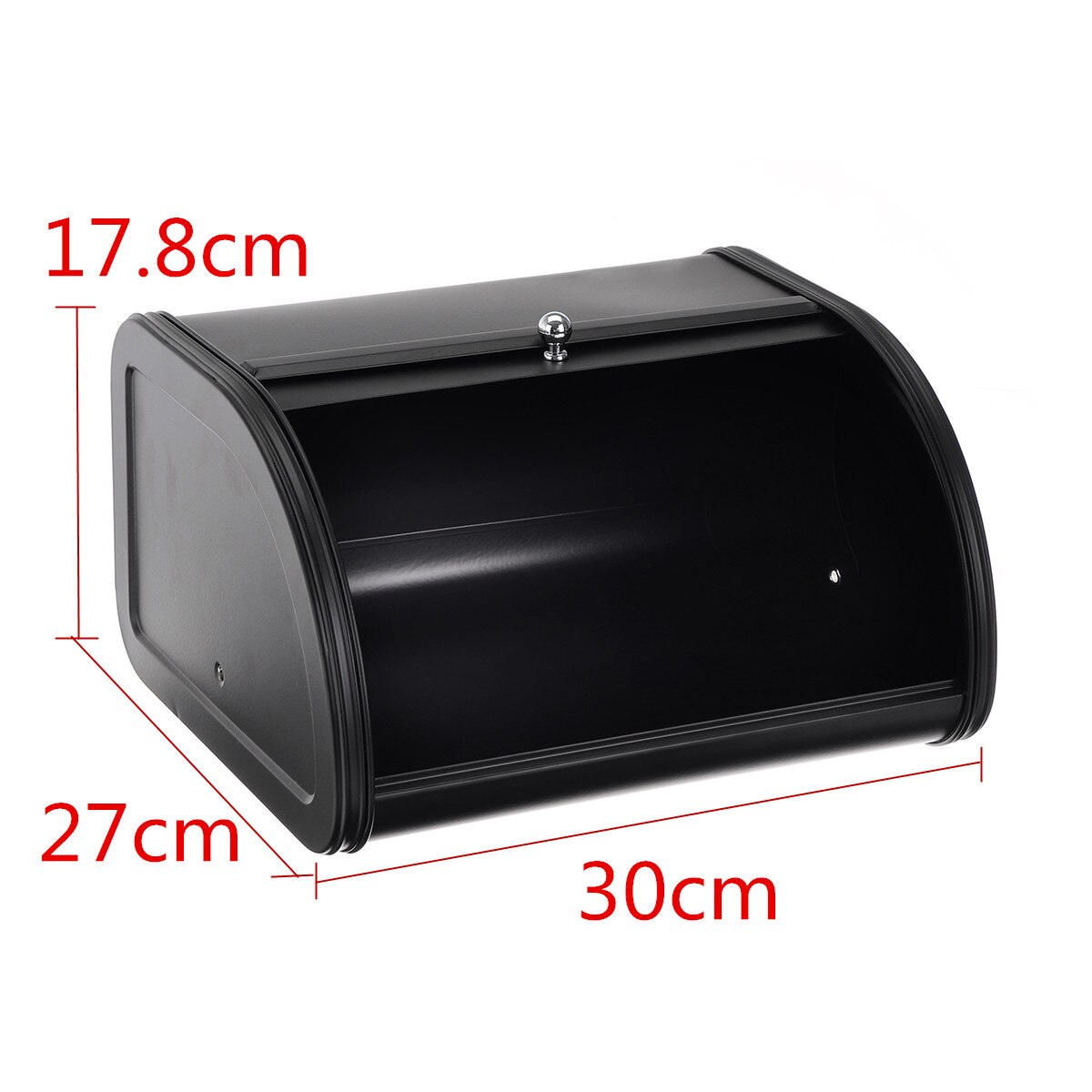 Roll Top Metal Flip-Baked Bread Box Dust-Proof Storage Box Bread Bin Kitchen Food Holder Black Pink White