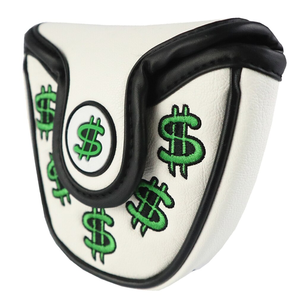 American Styles Golf Club Putter Headcover Waterproof Golf Mallet Head Cover Center Universal Putter Guard fit Most Putter Head: White Green