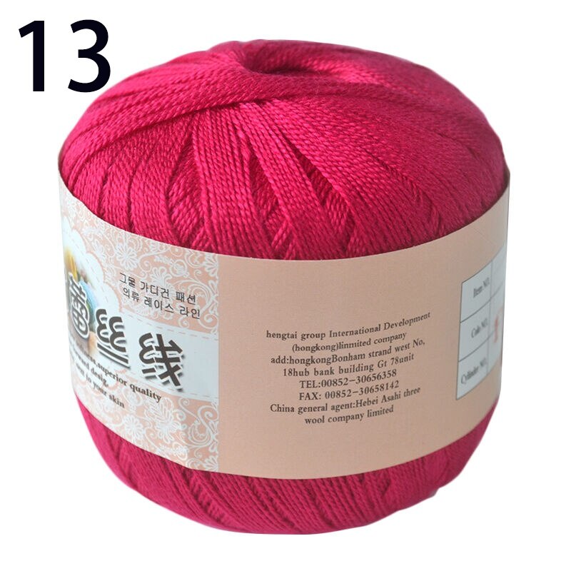 50g/ball DIY Lace Cotton Yarn Sewing Thread Crochet Thread Hand Knitting Cotton Cord Mercerized: 13