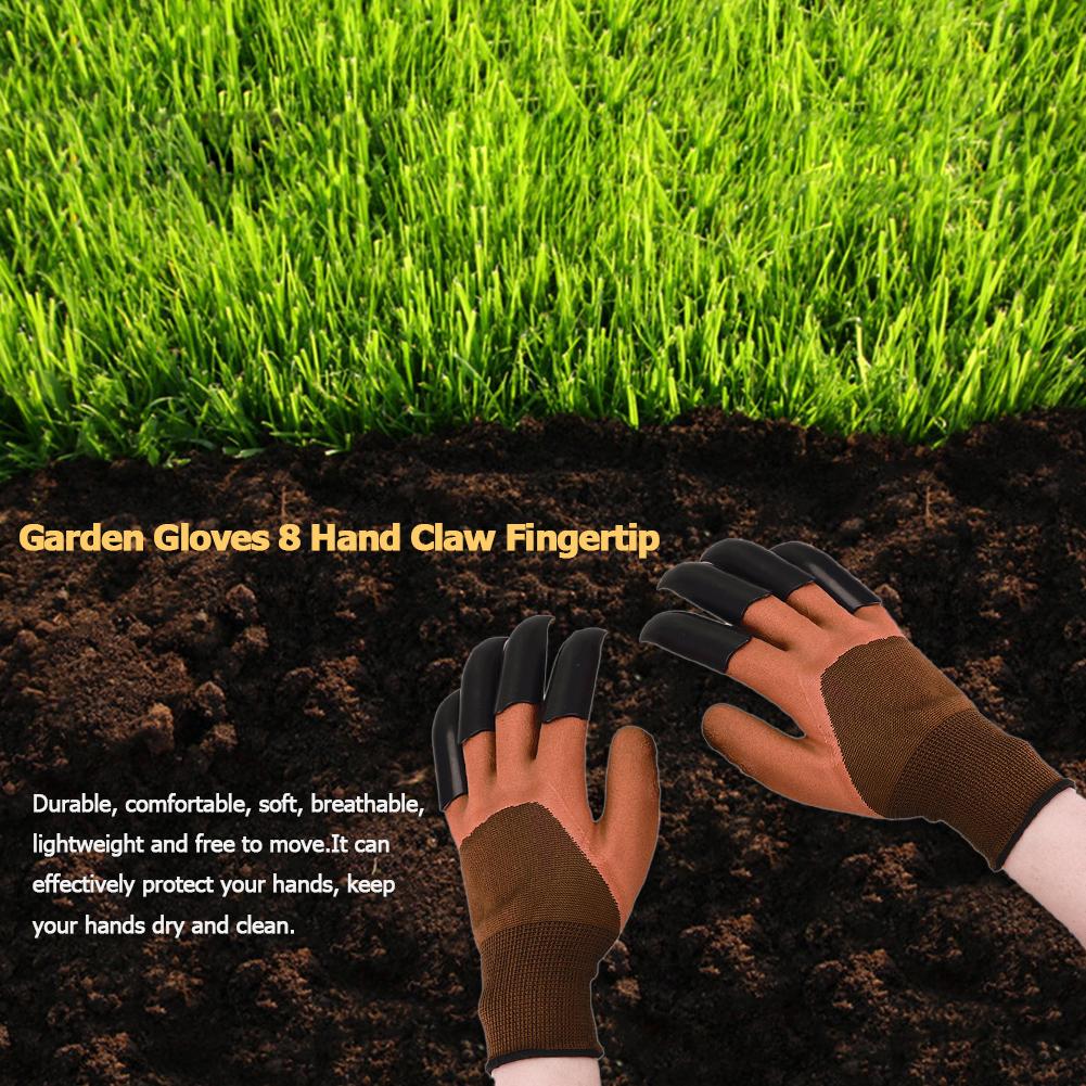 Guantes de jardín con garras de plástico ABS, guantes de goma para jardín, jardinería, excavación, plantación, herramientas de uso doméstico resistentes al agua para exteriores