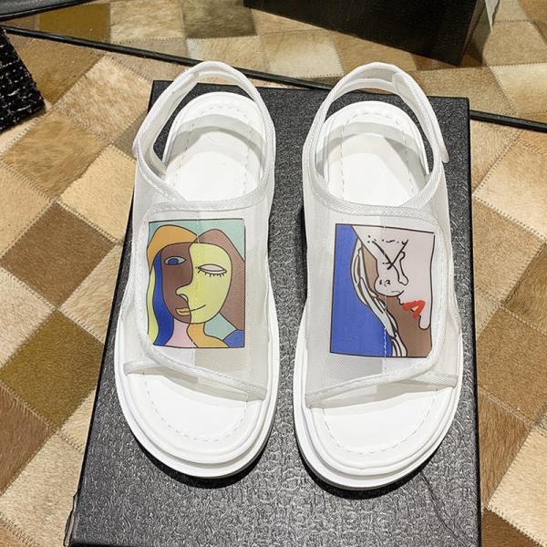 Chaussures femme sandale dentelle denim sandales femme bande élastique med été dames slip-on plat avec bloc confort moyen: 2 / 35