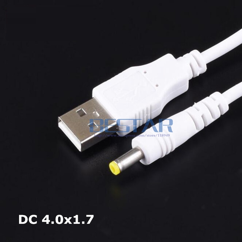 Witte USB 4.0*1.7mm/DC 4017 4.0x1.7mm 4.0mm x 1.7mm 4.0mm/1.7mm Jack Plug DC Power charge opladen Adapterkabel 1 M 3FT