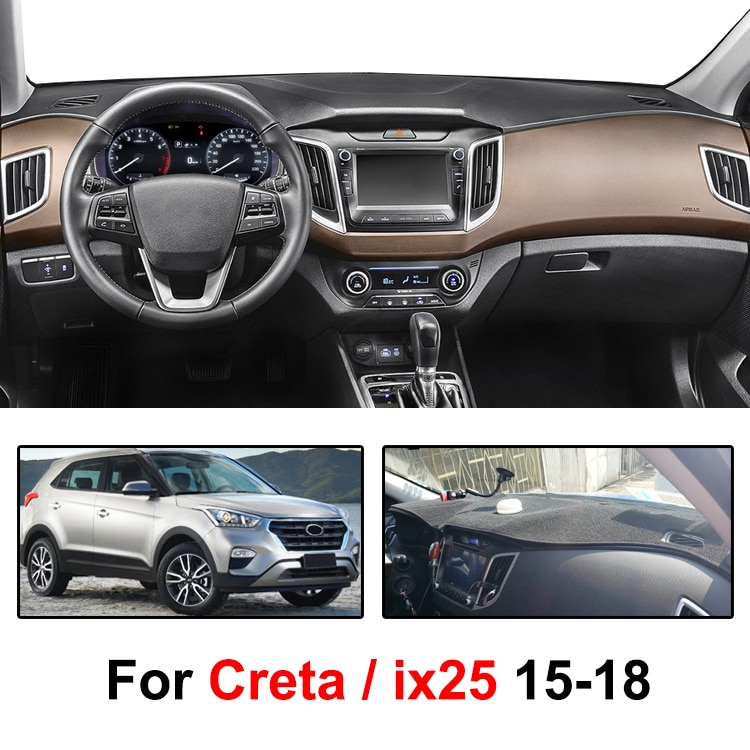 Car Dashboard Cover For Hyundai Creta ix25 Dashmat Dash Mat Pad Instrument Platform Carpets Accessories