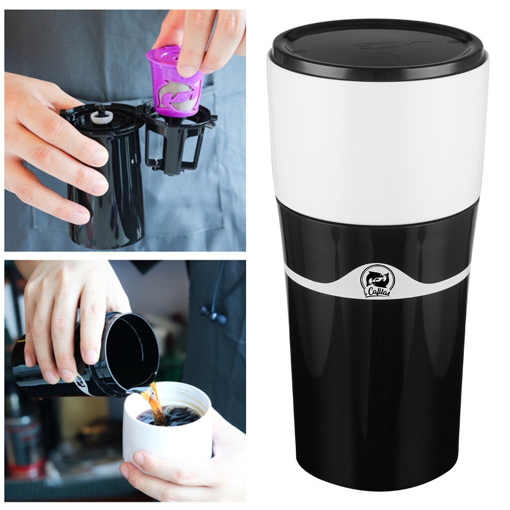 Portable K-Cup Drip Coffee Maker Travel Mug Mini Manual Coffee Machine Small