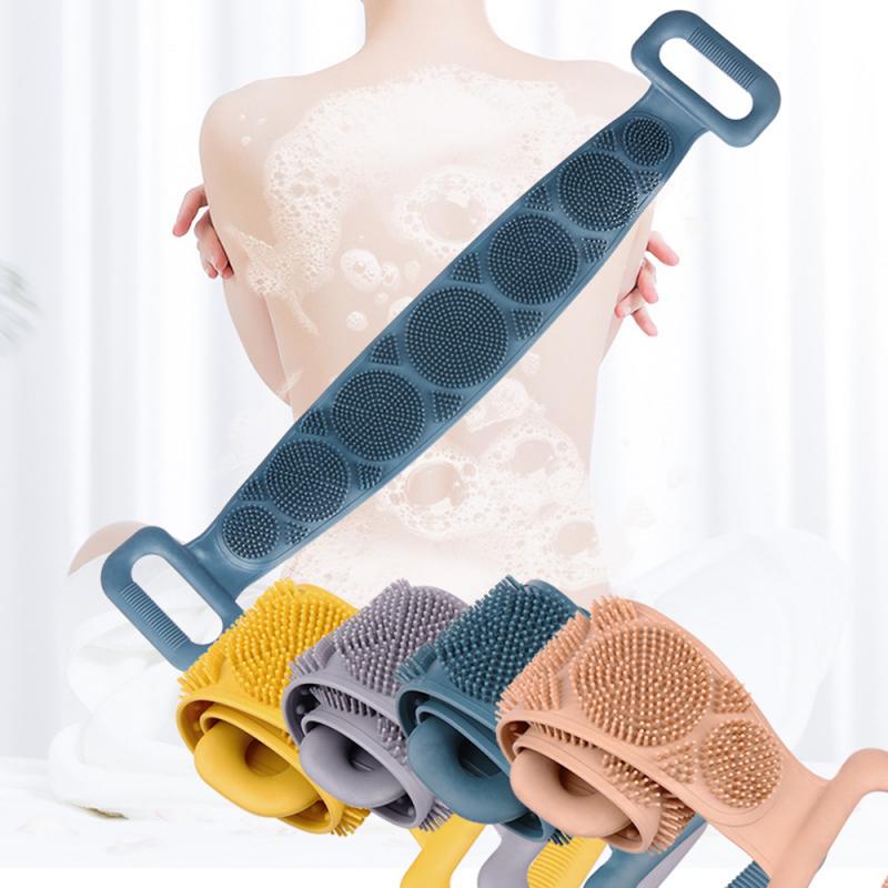 Ducha de baño Gel de silicona exfoliante cepillo de baño tira masaje espalda Rubs cinta de baño artefacto frotar la ceniza 8 colores para elegir en Stock