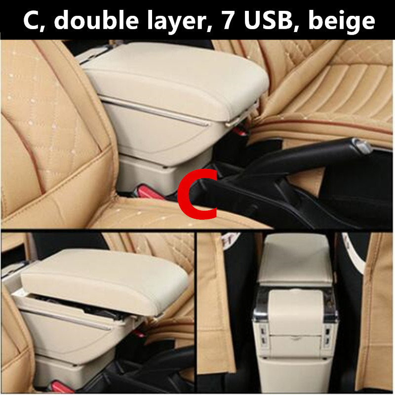 for renault symbol Armrest Box Universal Armrest Car Arm Rest Center Centre Console Rotatable Storage Box Top