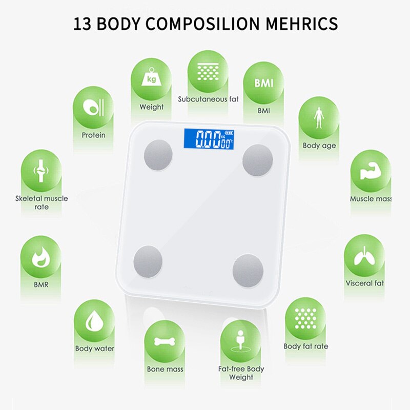 Smart Digital Scale Body Weight Bathroom Bluetooth Scale Floor Electronic Scale With App Pole Piece 18 Data Balance Body Healthy