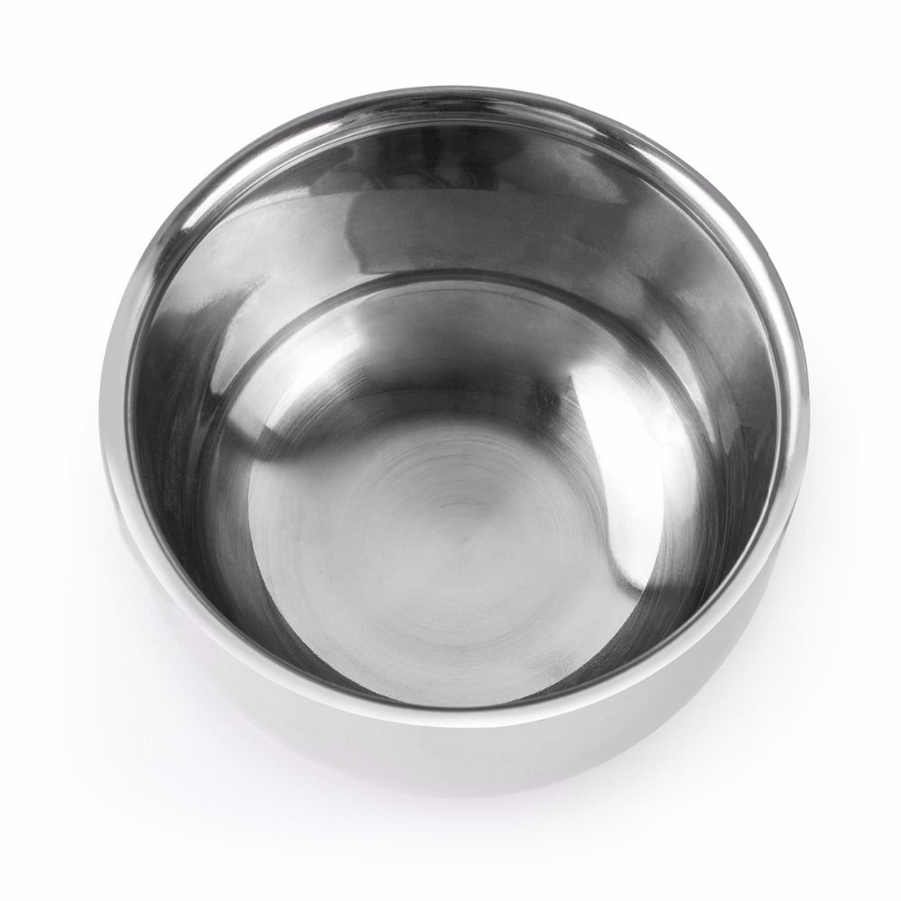 QSHAVE-tazón de jabón de acero inoxidable para afeitado, soporte de cepillo clásico de seguridad para crema de afeitar, 7,2x5x3,7 cm, no incluye cepillo