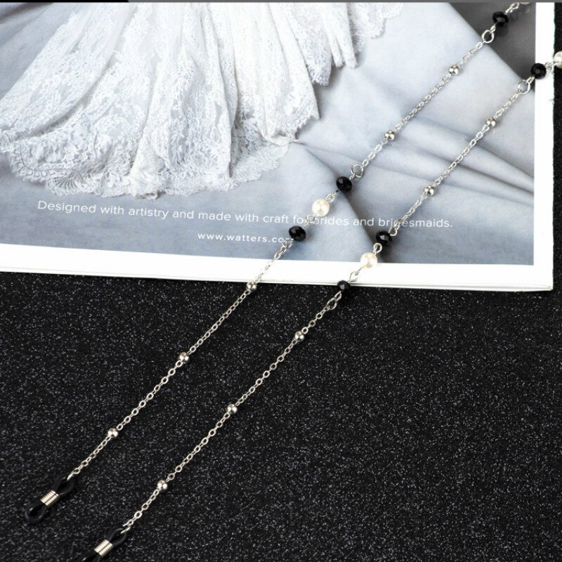 Trendy Brillenkoord met Roze Facet Kralen en Gouden Details