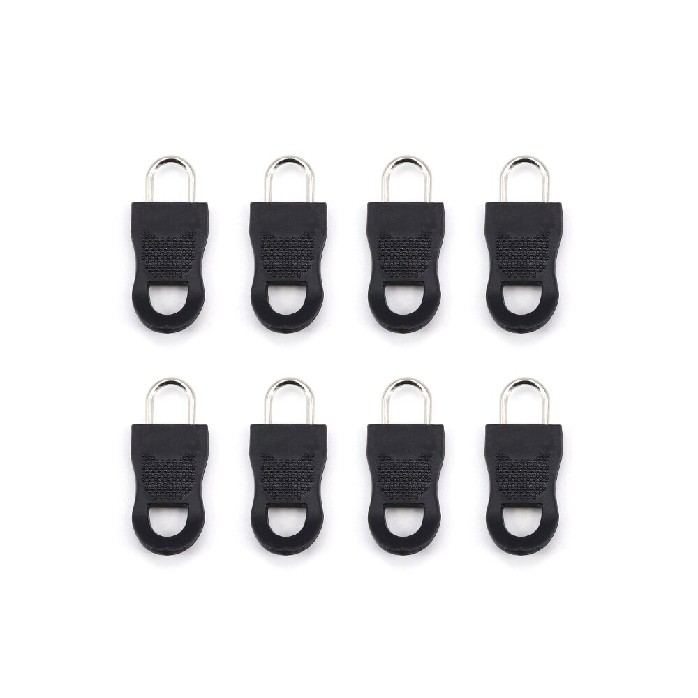 Universal replacement zipper pull head repair kit clothing zipper travel bag luggage backpack zipper pull head holder: A 8pcs