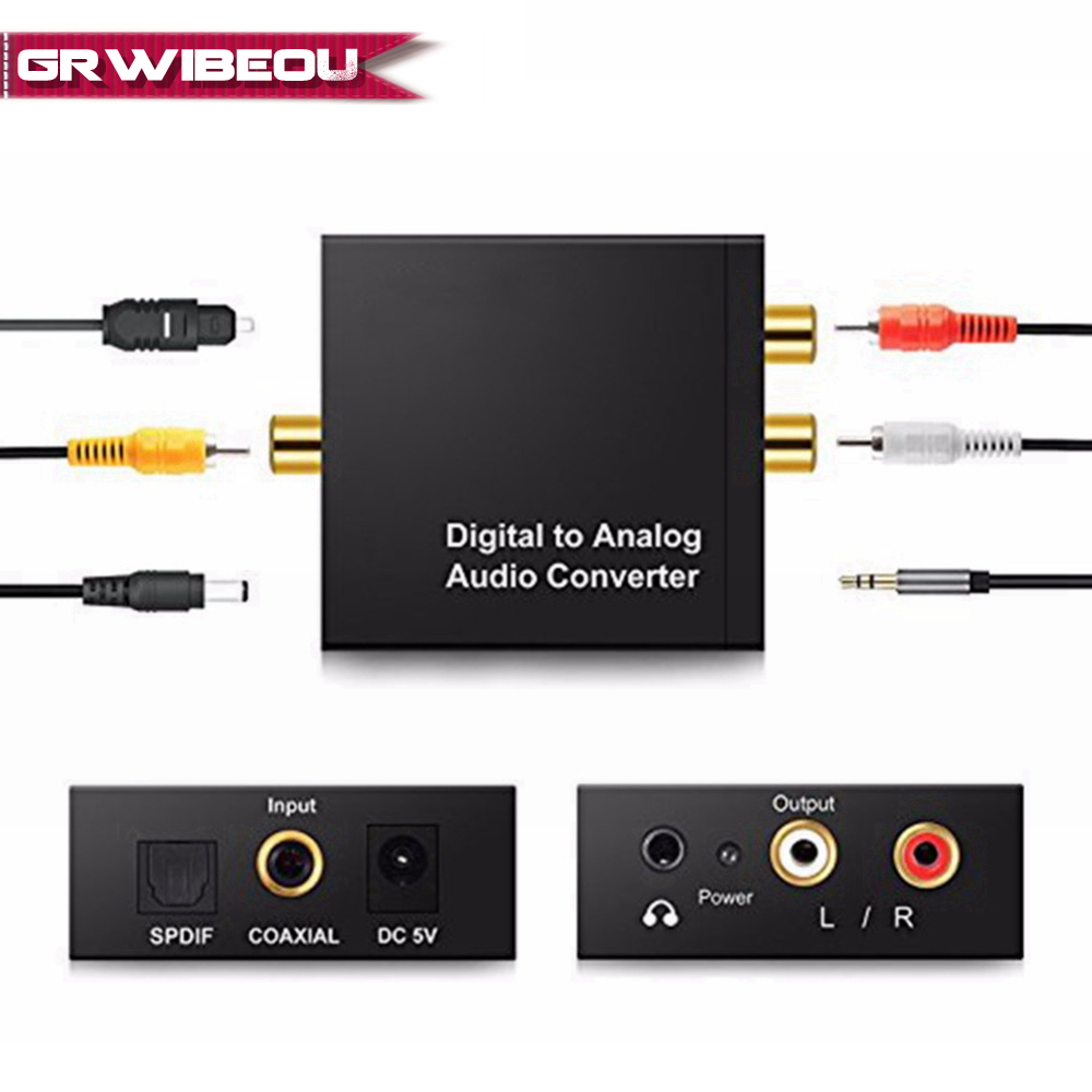 Jack DAC de 3,5 MM, convertidor Digital a analógico, decodificador, adaptador de Audio estéreo Coaxial de fibra óptica, amplificadores RCA, USB,