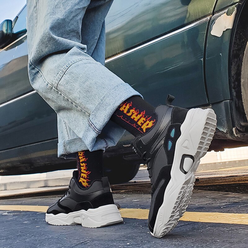Inverno masculino mais tênis de veludo confortável hard-wearing clássico sapatos de moda para homem rendas ao ar livre manter sapatos de algodão quente