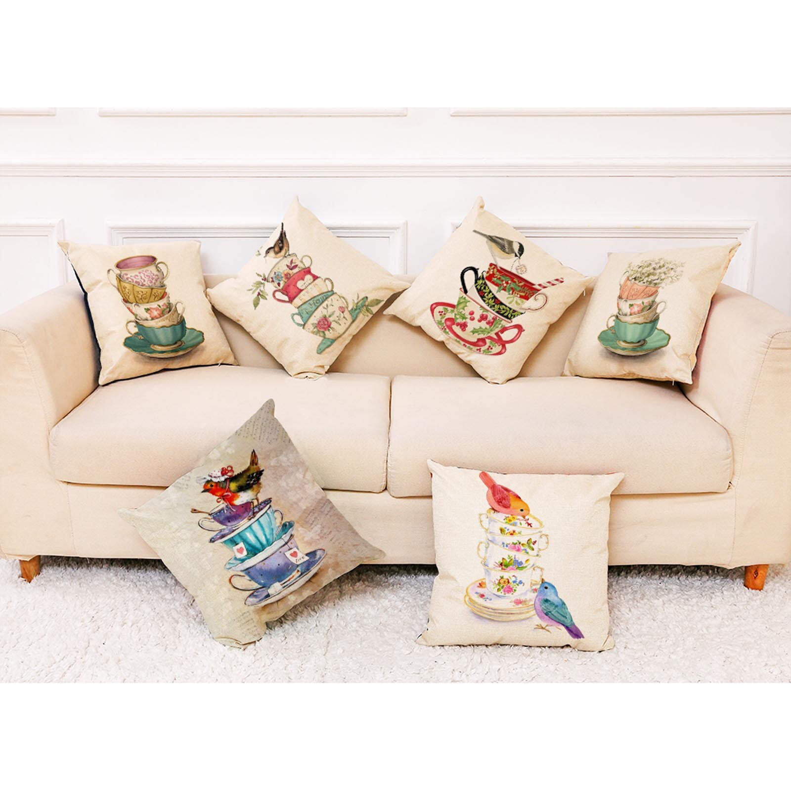 Bloemen Life Tree Katoen Linnen Sofa Taille Kussenhoes Kussensloop Home Decor Goedkoper Kussensloop Rome Decor