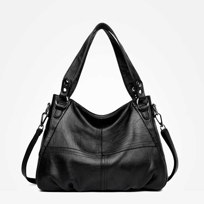 Amelie galanti bolsa feminina 2020 novo ventilador europeu e americano costura saco feminino simples grande bolsa crossbody saco: Black