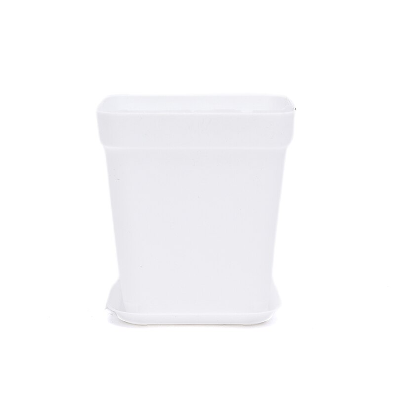 7 väriä saatavilla olevat sakeuttavat kukkaruukut istutusastiat muoviruukut pienet neliönmuotoiset ruukut meheville kasveille: Valkoinen