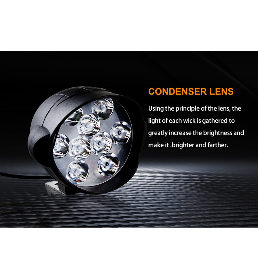 Accessoires de projecteur électrique de moto | Projecteur à Led 12V 6500K 6 Leds, feux de voiture, ampoules lumineuses pour moto tout-terrain