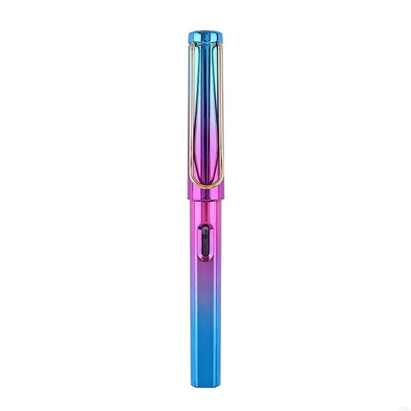 Fountain Pen Gradient Color Pen Body Piston-Filled for Calligraphy Practicing: Pink