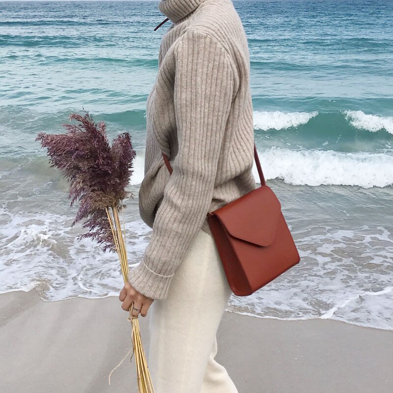 RanHuang-bandoleras de piel sintética con solapa para mujer, bolsos pequeños de estilo Vintage, cruzados,