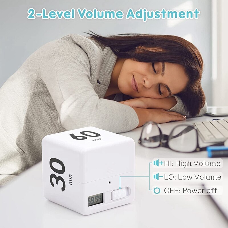 Square Timer Gravity Sensor Flip Timers, Kitchen Timer Kids Timer Workout Timer Game Timer For Cooking