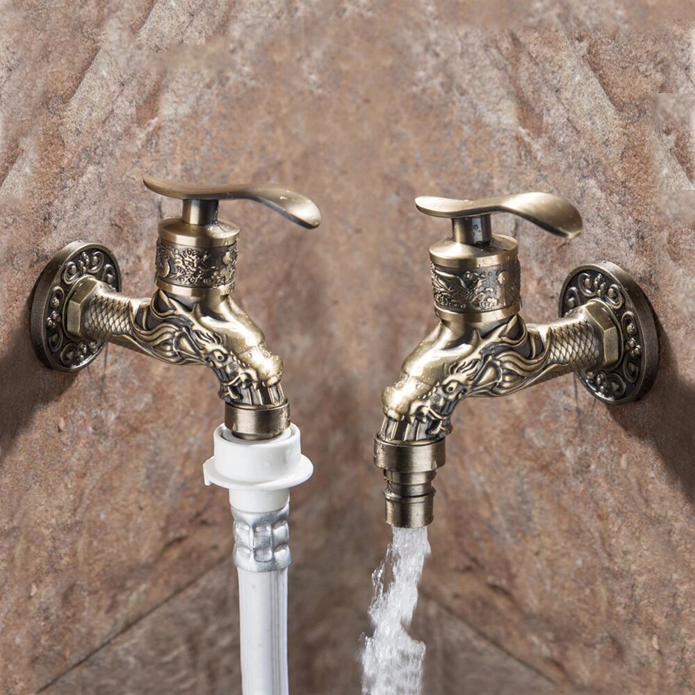 Antique Faucet Zinc Alloy Laundry Wall Mount Washing Machine Kitchen Faucet Garden Outdoor Nozzle for faucet Bathroom faucet