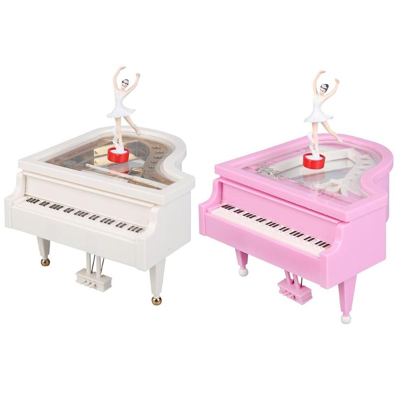 Heart Shape Dancing Ballerina Music Box Plastic Jewellery Box Girls Carousel Hand Crank Music Box Mechanism year