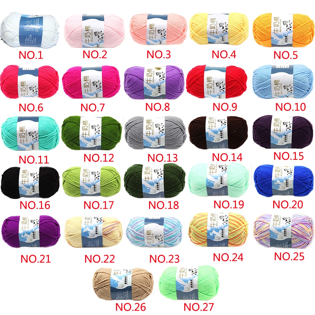 7 Shares Multi Color Cotton Silk Knitting Yarn Soft Warm Baby Yarn For Hand Knitting Thread Supplies