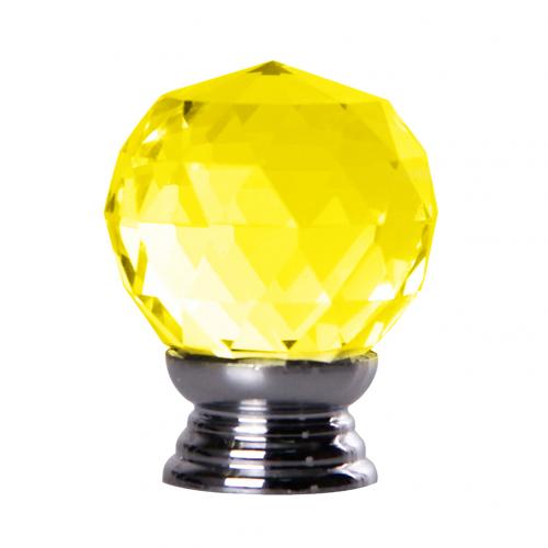 20mm enkele gaten glazen bolgreep meubelgreep dressoirknoppen kristallen kastgreep voor meubelbolgreep: Geel