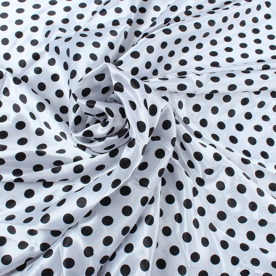 Polka prikker trykt satin stof kjole foringer gør 150cm bred med meter