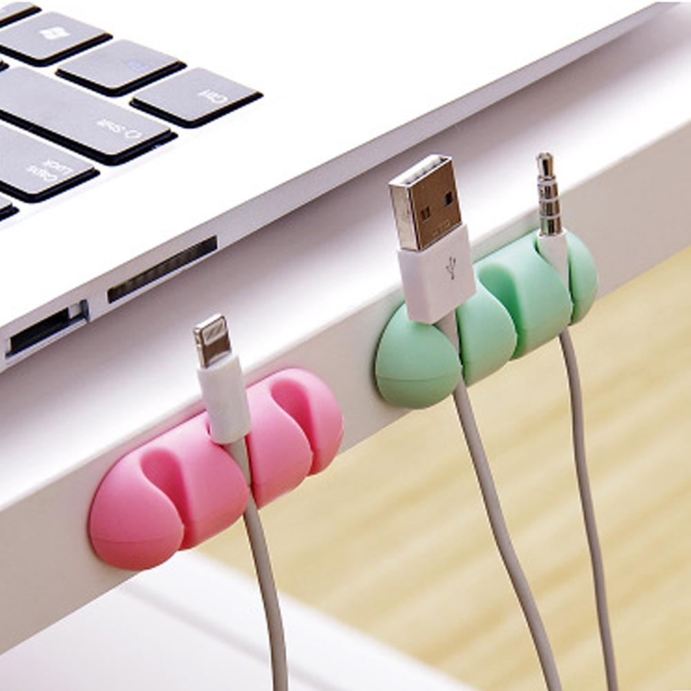5Pcs Mini Wire Holder Silicone for Earphone Desktop Car Cable Line Clasp Self-adhesive Clamp Cable Organizer Fixer Cable Clip