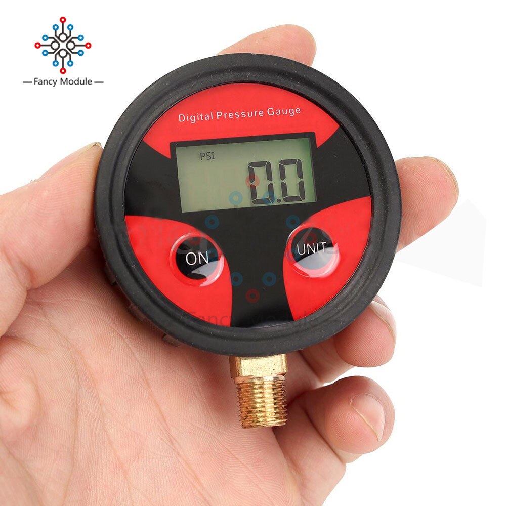 0-200PSI Digital Air Pressure Gauge Meter Vacuum Pressure Meter Tester Manometer Barometers Tester for Car Truck Motorcycle Bike: No Backlight